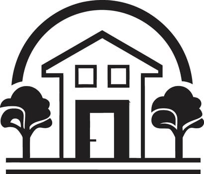 Sleek Villa Realty Luxury Emblem Design Modern Villa Majesty Black Logo Icon vector