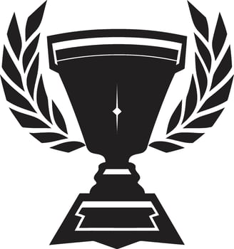 Simplistic Cup Excellence Emblematic Trophy Icon in Black Icon of Triumph in Black and White Award Emblem vector