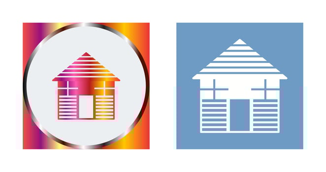 Wood Cabin Vector Icon
