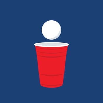 Beer cup cartoon vector. symbol. logo design. ping pong ball. game. vector