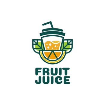 Juice cup drink orange lemon fruit smoothie cocktail logo concept design illustration vector