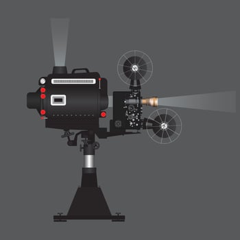 Vintage film projector 3D. vector