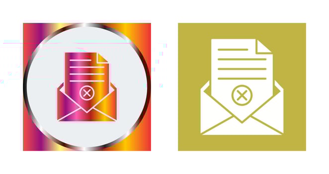 Rejection Of A Letter Vector Icon