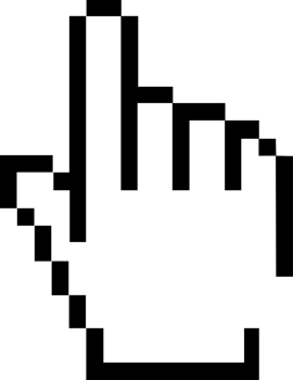 Isolated computer classic mouse control finger cursor pointer 8 bits pixel icon png