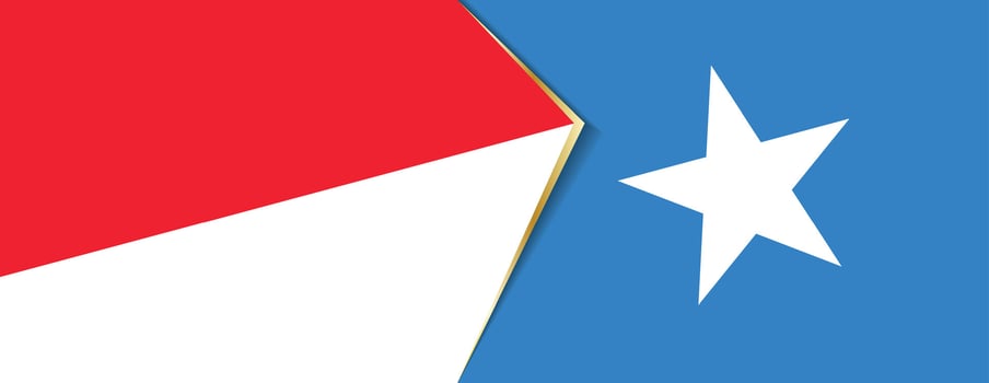 Indonesia and Somalia flags, two vector flags.