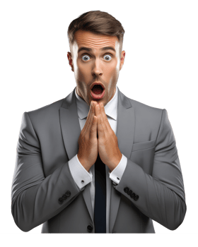human in suit worker beautiful with expression surprised mouth open . AI Generated png