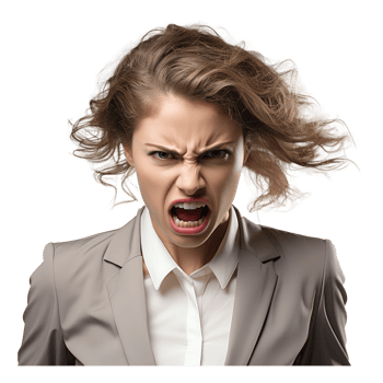 angry lady in business suit . AI Generated png