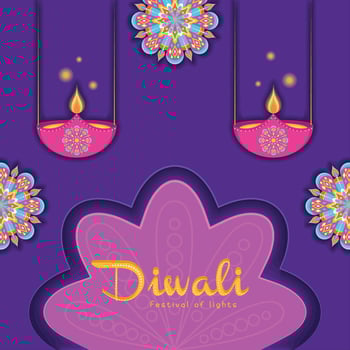 Diwali poster Traditional indian celebration Vector