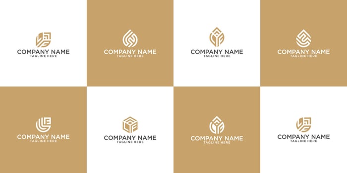 Set Of LF, FL, Abstract Letters Logo Monogram vector