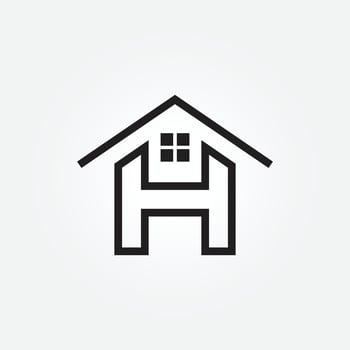 house logo letter H icon design vector illustration template