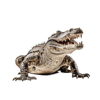 Siamese crocodile isolated on transparent background, created with generative AI png