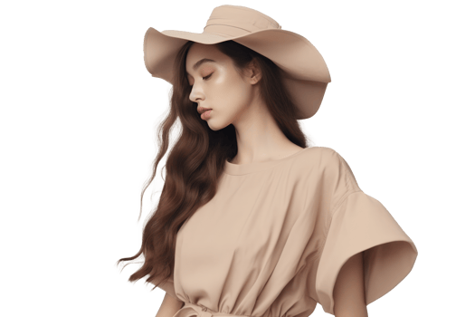 fashion model girl in beige wear png
