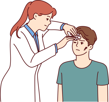 Doctor assists injured patient with head abrasions after accident or fight with criminal png