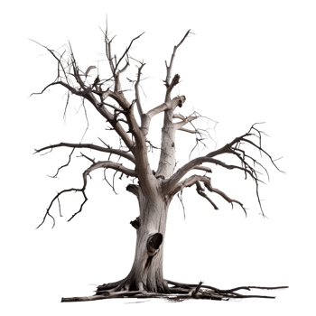 Dead Tree Isolated on Transparent Background. AI Generative png