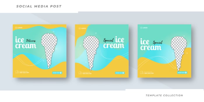Special Delicious ice cream social media banner post and Special chocolate ice cream template design. Pro vector