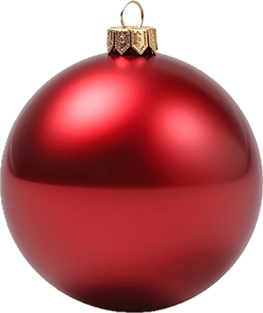 Red christmas ball png with AI generated.