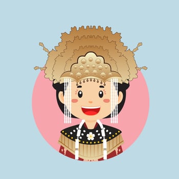 Avatar of a Bangka Belitung Indonesian Character vector