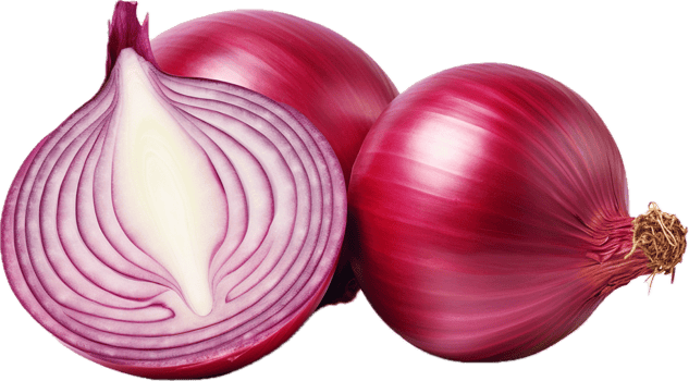 Red onion cut png with AI generated.