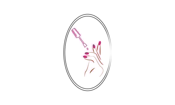 Woman's hand nail and beauty care logo vector