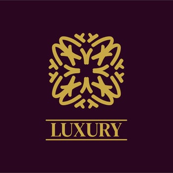 Mandala Geometric ornament logo Elegant premium icon vector design