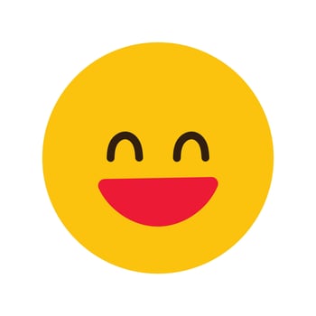 Vector happy emoji on white background