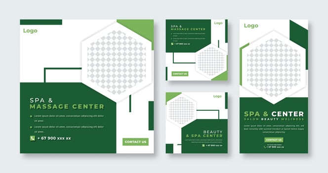 Spa, Massage, Beauty and Therapy Social Media Post for Online Marketing Promotion Banner, Story and Web Internet Ads Flyer vector