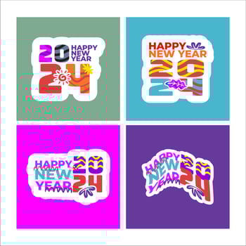 happy new year 2024. new year's eve party 2024. new year greeting cards with family, friends and relatives are more meaningful and fun vector