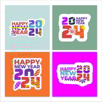 happy new year 2024. new year's eve party 2024. new year greeting cards with family, friends and relatives are more meaningful and fun vector