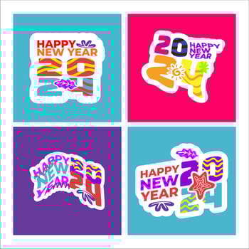 happy new year 2024. new year's eve party 2024. new year greeting cards with family, friends and relatives are more meaningful and fun vector