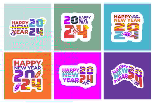 happy new year 2024. new year's eve party 2024. new year greeting cards with family, friends and relatives are more meaningful and fun vector