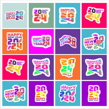 happy new year 2024. new year's eve party 2024. new year greeting cards with family, friends and relatives are more meaningful and fun vector