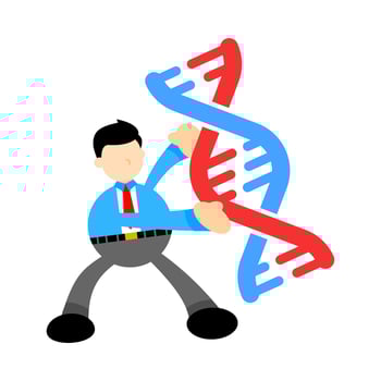 Businessman with dna molecule illustration vector