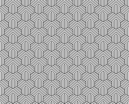 Seamless Abstract geometric y lines pattern background black and white vector