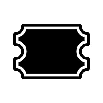 coupon ticket vector icon. Black sign isolated on white background