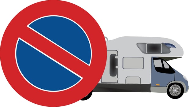Signs prohibiting parking for motorhomes- vector