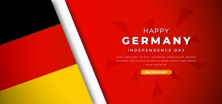Happy Germany Independence Day Design Paper Cut Shapes Background Illustration for Poster, Banner, Advertising, Greeting Card vector
