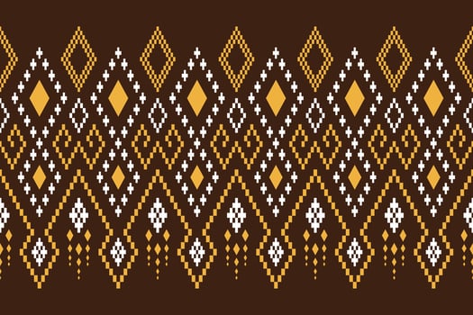 Nature vintages cross stitch traditional ethnic pattern paisley flower Ikat background abstract Aztec African Indonesian Indian seamless pattern for fabric print cloth dress carpet curtains and sarong vector