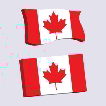 Canada Flag 3d shape vector illustration