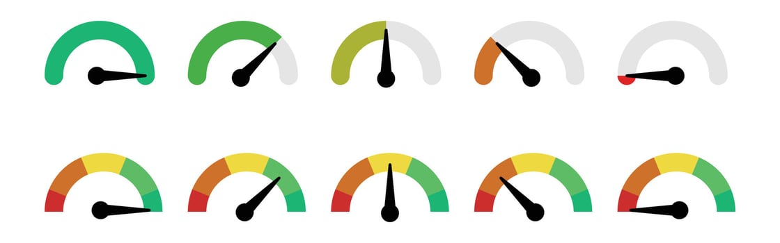 simple gauge meter bar performance indicator cute colorfull vector