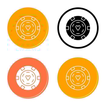 Unique Poker Chips Vector Icon
