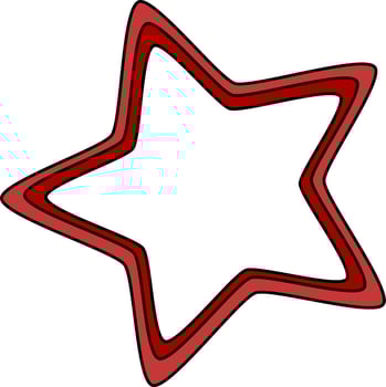 red star two layer photo frame. vector