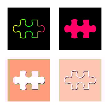 Unique Puzzle Piece Vector Icon