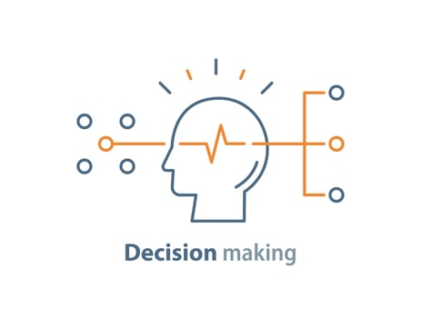 Decision making architects,marketing concept, psychology and neuroscience,mindset vector