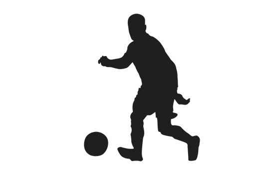 Pose of Football Player - Soccer Player Silhouette Pattern Background png
