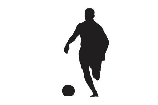 Pose of Football Player - Soccer Player Silhouette Pattern Background png