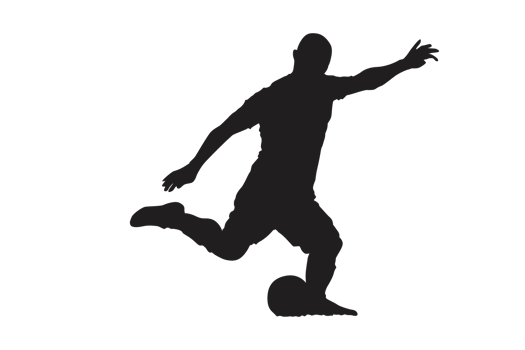 Pose of Football Player - Soccer Player Silhouette Pattern Background png