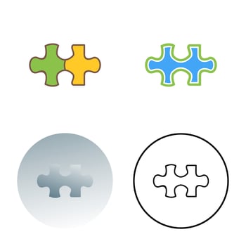 Unique Puzzle Piece Vector Icon