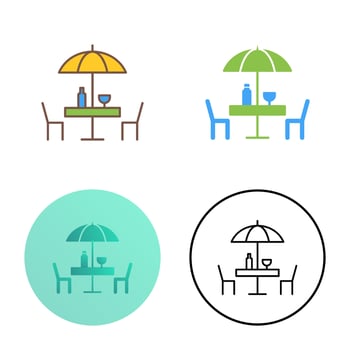 Unique Cafe Table Vector Icon