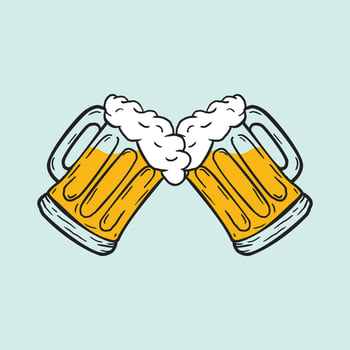 two cheers glasses of beer vector