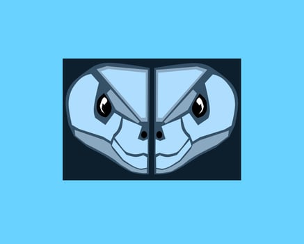 Two-faced snake logo, the unique snake head logo design symbolizes balance, intelligence and calm. vector